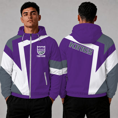 [HOT DEAL] NEW CUSTOMIZED NBA16 SKI SACRAMENTO KINGS WINDBREAKER JACKET