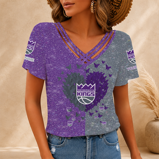 [HOT DEAL] NEW CUSTOMIZED NBA16 SKI SACRAMENTO KINGS V-NECK SHIRT