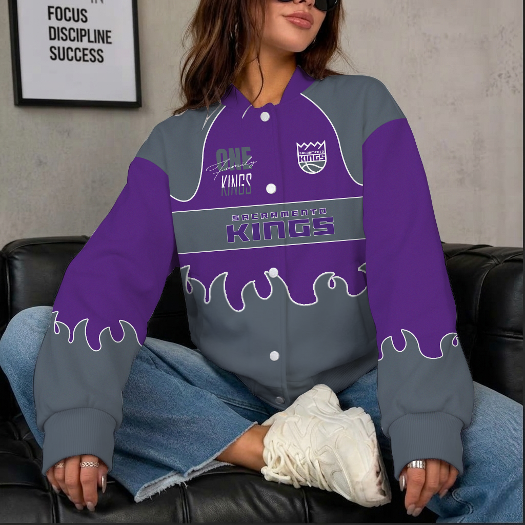[HOT DEAL] NEW CUSTOMIZED NBA16 SKI SACRAMENTO KINGS BASEBALL JACKET, SATIN VARSITY JACKET