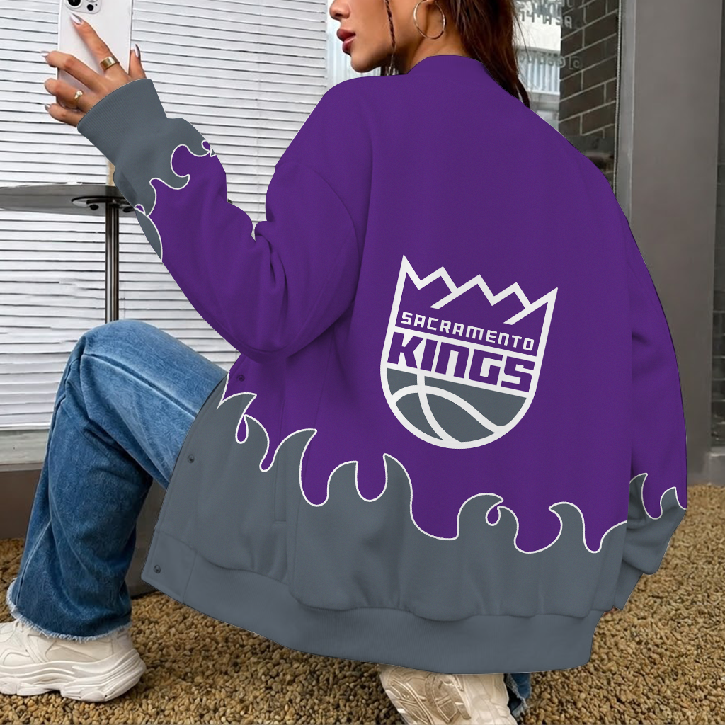 [HOT DEAL] NEW CUSTOMIZED NBA16 SKI SACRAMENTO KINGS BASEBALL JACKET, SATIN VARSITY JACKET