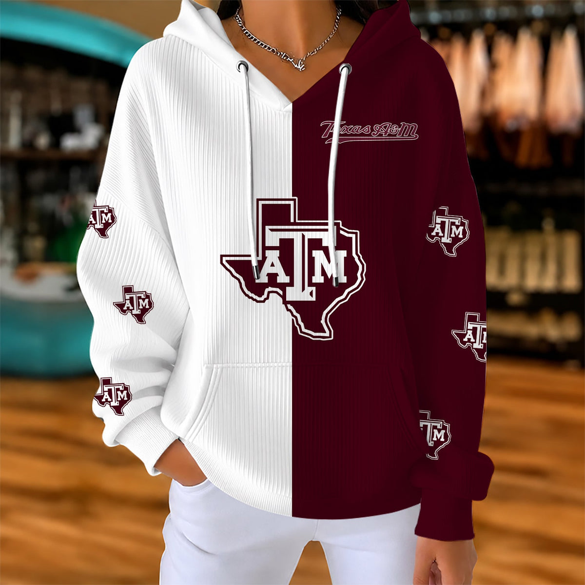 [FAN FAVORITE] NEW CUSTOMIZED NCAA FBS16 TAA TEXAS A&M AGGIES RIBBED HOODIE & SWEATSHIRT