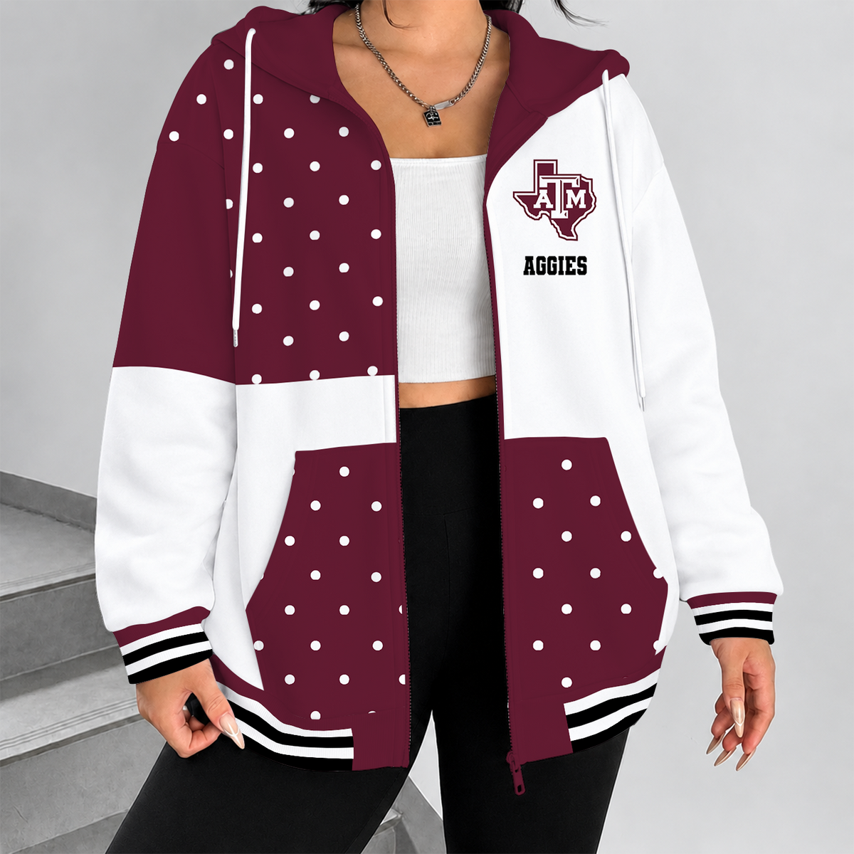 [FAN FAVORITE] NEW CUSTOMIZED NCAA FBS16 TAA TEXAS A&M AGGIES ZIP HOODIE