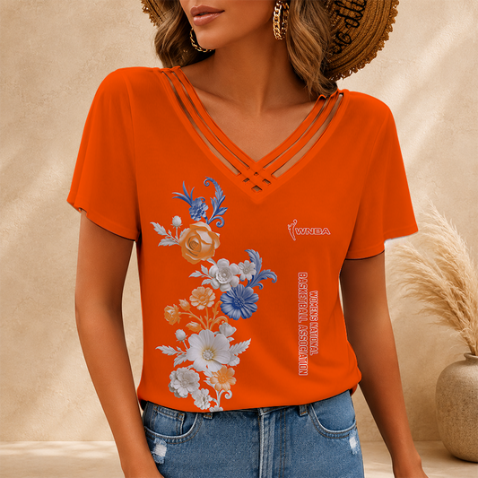 [FAN FAVORITE] NEW CUSTOMIZED WNBA16 WOMEN'S NATIONAL BASKETBALL ASSOCIATION V-NECK SHIRT