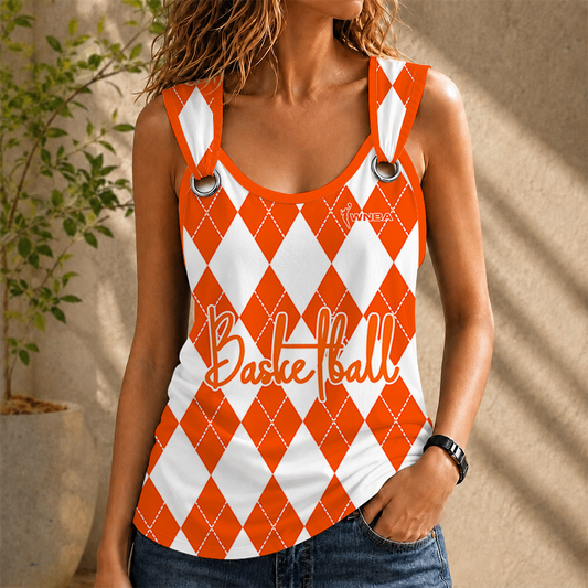 [FAN FAVORITE] NEW CUSTOMIZED WNBA16 WOMEN'S NATIONAL BASKETBALL ASSOCIATION O-RING SHOULDER TANK TOP
