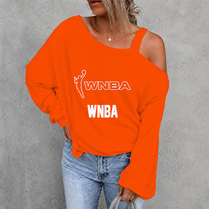 [FAN FAVORITE] NEW CUSTOMIZED WNBA16 WOMEN'S NATIONAL BASKETBALL ASSOCIATION WOMEN'S OFF-SHOULDER LONG SLEEVE SHIRT