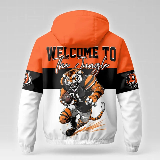 [SPECIAL OFFER] NEW CUSTOMIZED NFL16 CCB CINCINNATI BENGALS WINDBREAKER JACKET