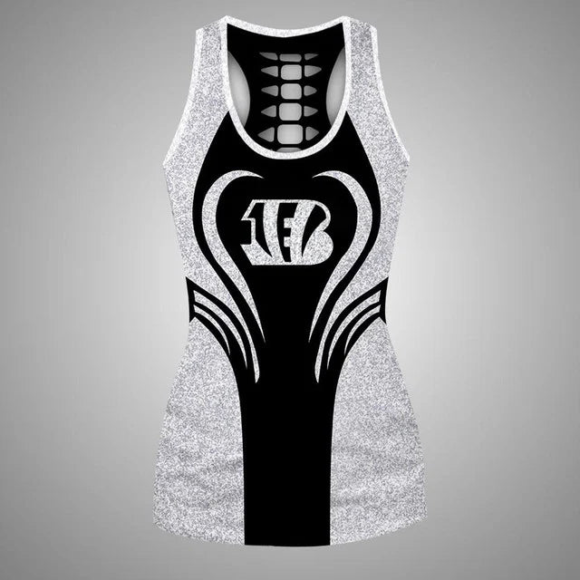 [SPECIAL OFFER] NEW CUSTOMIZED NFL16 CCB CINCINNATI BENGALS HOLLOW TANK TOP & LEGGINGS SET