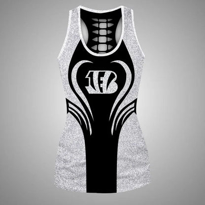 [SPECIAL OFFER] NEW CUSTOMIZED NFL16 CCB CINCINNATI BENGALS HOLLOW TANK TOP & LEGGINGS SET