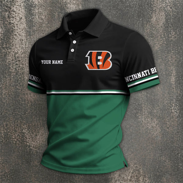 [SPECIAL OFFER] NEW CUSTOMIZED NFL16 CCB CINCINNATI BENGALS POLO SHIRT