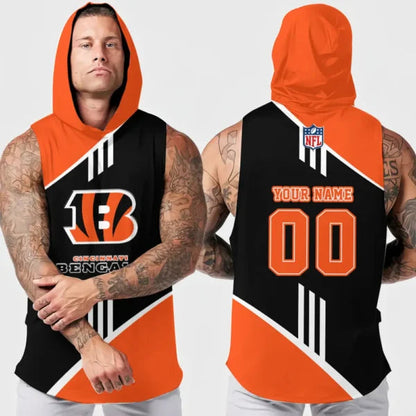 [SPECIAL OFFER] NEW CUSTOMIZED NFL16 CCB CINCINNATI BENGALS HOODED TANK TOP