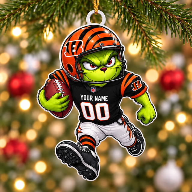 [SPECIAL OFFER] NEW CUSTOMIZED NFL16 CCB CINCINNATI BENGALS CHRISTMAS ACRYLIC ORNAMENT