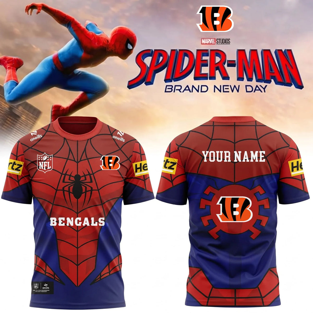 [SPECIAL OFFER] NEW CUSTOMIZED NFL16 CCB CINCINNATI BENGALS x SPIDER T-SHIRT, HOODIE & ZIP HOODIE