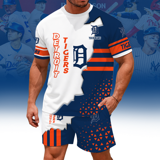 [FLASH SALE] NEW CUSTOMIZED MLB16 DTS DETROIT TIGERS UNISEX T-SHIRT & SHORTS SET