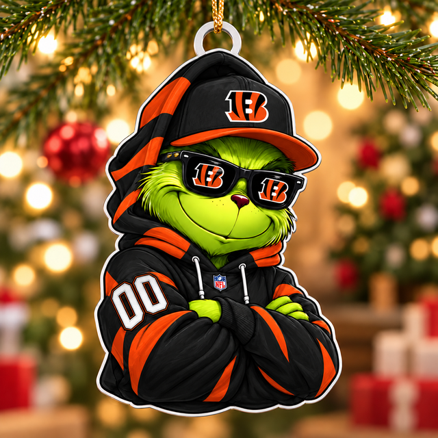 [SPECIAL OFFER] NEW CUSTOMIZED NFL16 CCB CINCINNATI BENGALS CHRISTMAS ACRYLIC ORNAMENT