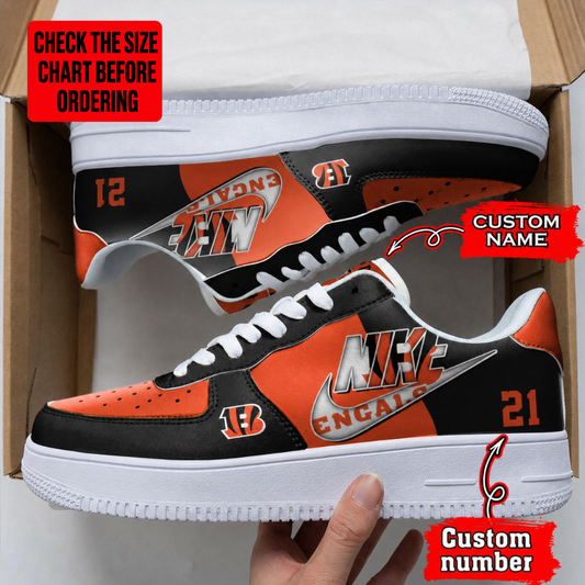 [SPECIAL OFFER] NEW CUSTOMIZED NFL16 CCB CINCINNATI BENGALS AF1 SHOES