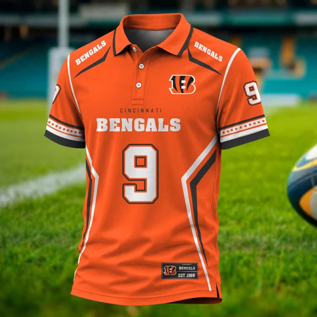 [SPECIAL OFFER] NEW CUSTOMIZED NFL16 CCB CINCINNATI BENGALS POLO SHIRT