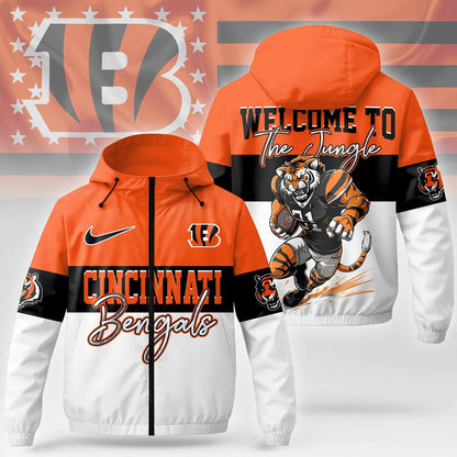 [SPECIAL OFFER] NEW CUSTOMIZED NFL16 CCB CINCINNATI BENGALS WINDBREAKER JACKET