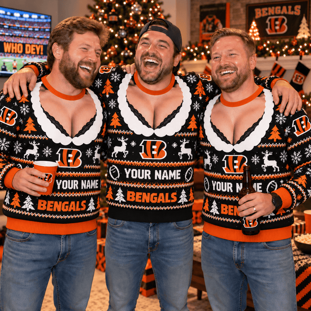 [SPECIAL OFFER] NEW CUSTOMIZED NFL16 CCB CINCINNATI BENGALS FUNNY CHRISTMAS UNISEX SWEATSHIRT