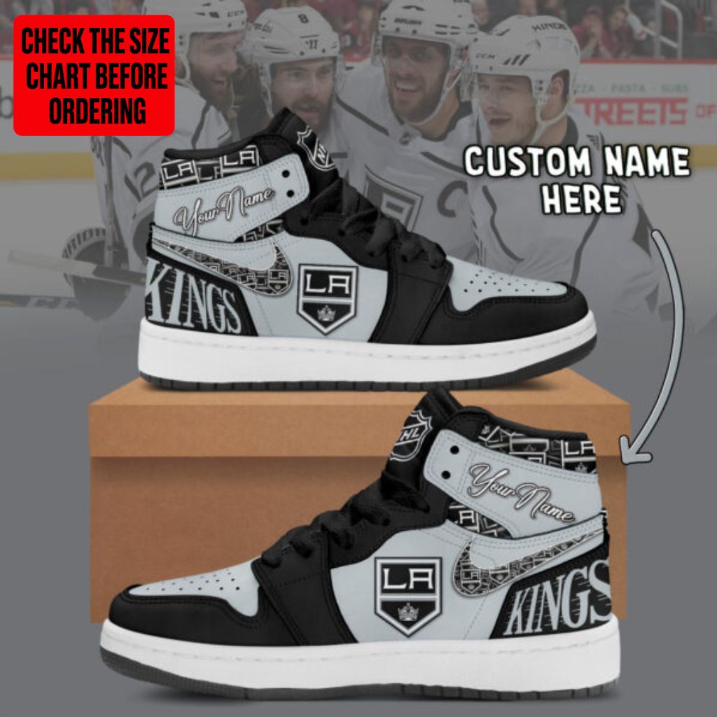 [SUPER SALE] NEW CUSTOMIZED NHL16 LAK LOS ANGELES KINGS AIR JORDAN SNEAKERS