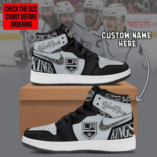 [SUPER SALE] NEW CUSTOMIZED NHL16 LAK LOS ANGELES KINGS AIR JORDAN SNEAKERS