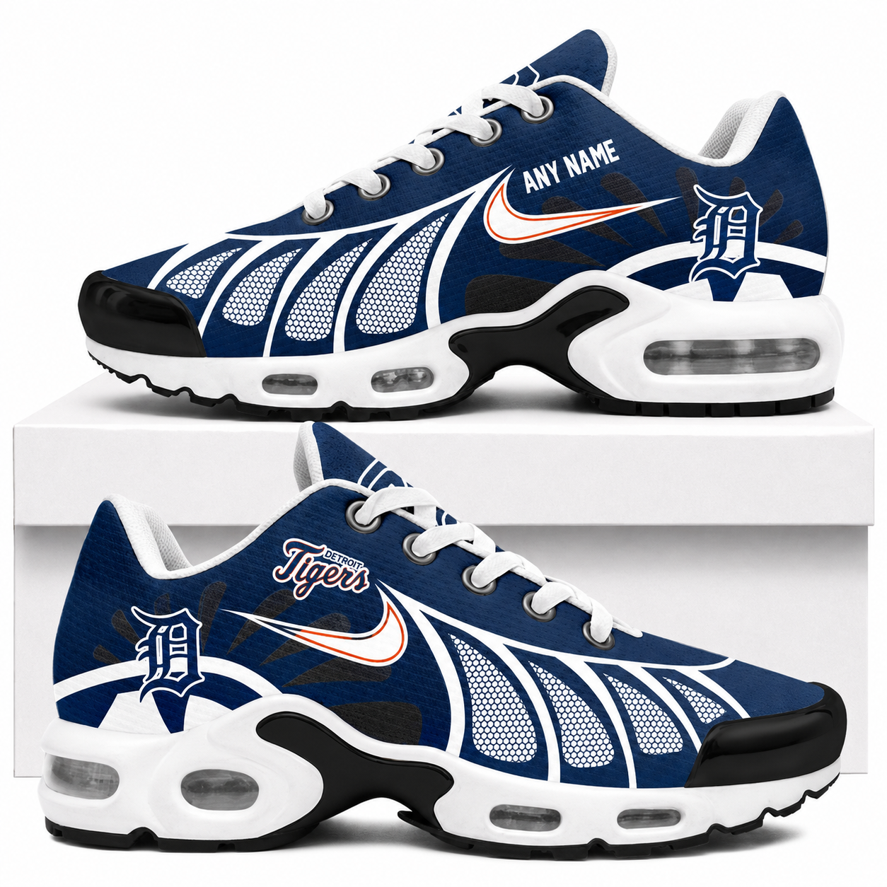 [FLASH SALE] NEW CUSTOMIZED MLB16 DTS DETROIT TIGERS AIR MAX PLUS SNEAKERS