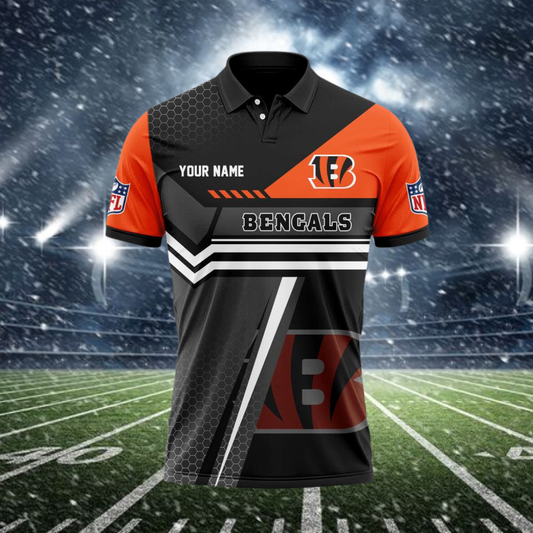 [SPECIAL OFFER] NEW CUSTOMIZED NFL16 CCB CINCINNATI BENGALS POLO SHIRT