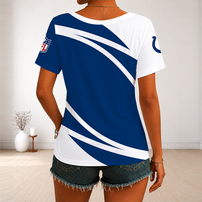 [SPECIAL OFFER] NEW CUSTOMIZED NFL17 IDC INDIANAPOLIS COLTS V-NECK FEMALE SHIRT