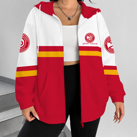 [HOT DEAL] NEW CUSTOMIZED NBA17 AHA ATLANTA HAWKS ZIP HOODIE