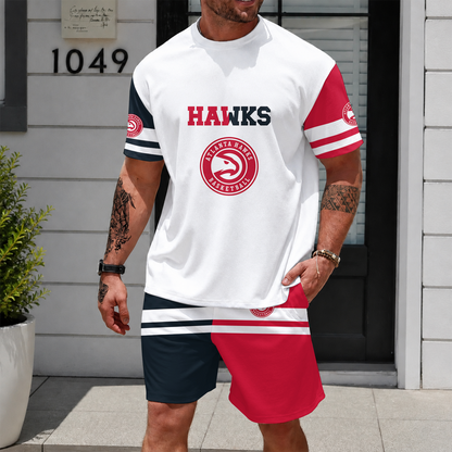 [HOT DEAL] NEW CUSTOMIZED NBA17 AHA ATLANTA HAWKS UNISEX T-SHIRT & SHORTS SET