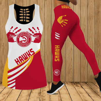 [HOT DEAL] NEW CUSTOMIZED NBA17 AHA ATLANTA HAWKS HOLLOW TANK TOP & LEGGINGS SET