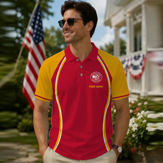 [HOT DEAL] NEW CUSTOMIZED NBA17 AHA ATLANTA HAWKS POLO SHIRT