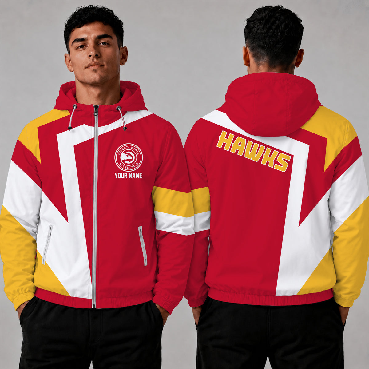 [HOT DEAL] NEW CUSTOMIZED NBA17 AHA ATLANTA HAWKS WINDBREAKER JACKET