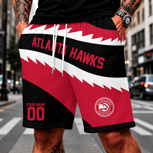 [HOT DEAL] NEW CUSTOMIZED NBA17 AHA ATLANTA HAWKS SHORT PANTS