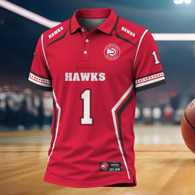 [HOT DEAL] NEW CUSTOMIZED NBA17 AHA ATLANTA HAWKS POLO SHIRT