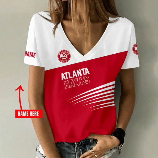 [HOT DEAL] NEW CUSTOMIZED NBA17 AHA ATLANTA HAWKS V-NECK FEMALE SHIRT