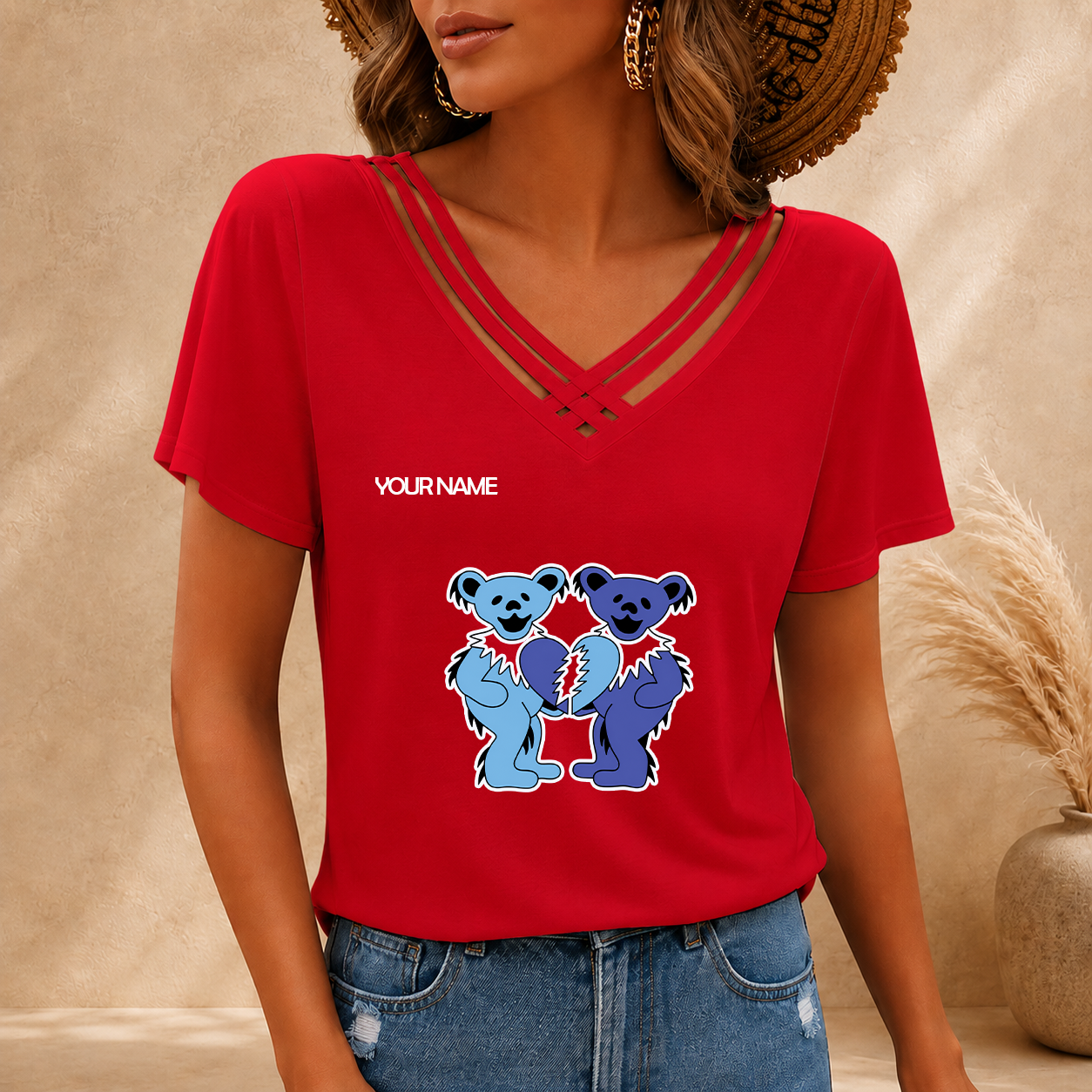 [FAN EXCLUSIVE] NEW CUSTOMIZED GRATEFUL DEAD V-NECK SHIRT