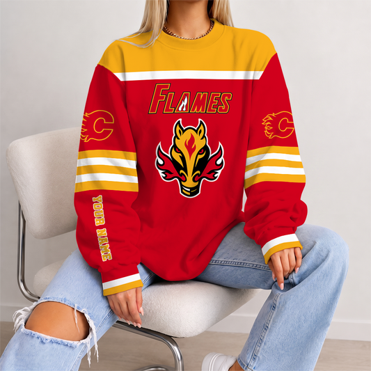 [SUPER SALE] NEW CUSTOMIZED NHL17 CGF CALGARY FLAMES UNISEX SWEATSHIRT