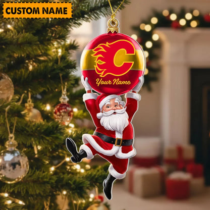 [SUPER SALE] NEW CUSTOMIZED NHL17 CGF CALGARY FLAMES CHRISTMAS ACRYLIC ORNAMENT
