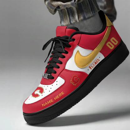 [SUPER SALE] NEW CUSTOMIZED NHL17 CGF CALGARY FLAMES AF1 SHOES