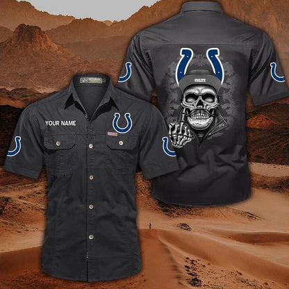 [SPECIAL OFFER] NEW CUSTOMIZED NFL17 IDC INDIANAPOLIS COLTS MUTICOLOR MEN'S CARGO SHIRT