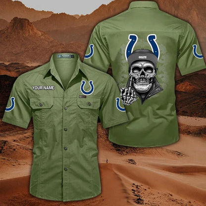 [SPECIAL OFFER] NEW CUSTOMIZED NFL17 IDC INDIANAPOLIS COLTS MUTICOLOR MEN'S CARGO SHIRT