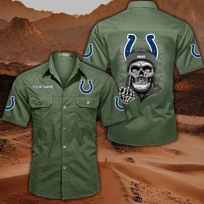 [SPECIAL OFFER] NEW CUSTOMIZED NFL17 IDC INDIANAPOLIS COLTS MUTICOLOR MEN'S CARGO SHIRT