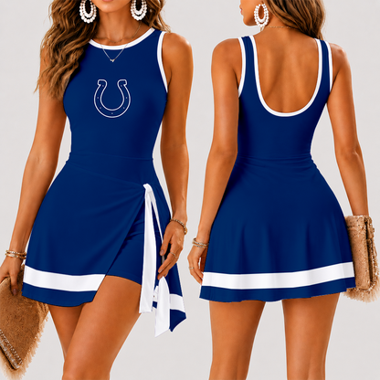 [SPECIAL OFFER] NEW CUSTOMIZED NFL17 IDC INDIANAPOLIS COLTS WOMEN'S SUMMER SKORT DRESS