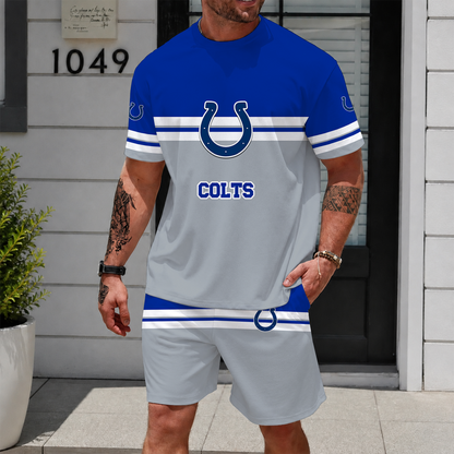 [SPECIAL OFFER] NEWCUSTOMIZED NFL17 IDC INDIANAPOLIS COLTS UNISEX T-SHIRT & SHORTS SET