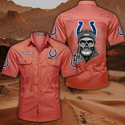 [SPECIAL OFFER] NEW CUSTOMIZED NFL17 IDC INDIANAPOLIS COLTS MUTICOLOR MEN'S CARGO SHIRT