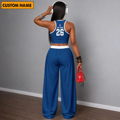 [SPECIAL OFFER] NEW CUSTOMIZED NFL17 IDC INDIANAPOLIS COLTS WOMEN'S CROP TOP & LONGPANTS SET