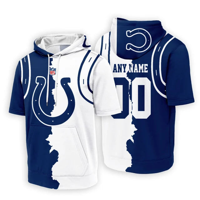 [SPECIAL OFFER] NEW CUSTOMIZED NFL17 IDC INDIANAPOLIS COLTS SHORT SLEEVE HOODIE T-SHIRT