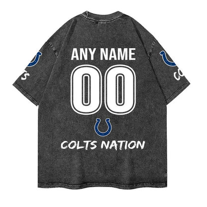 [SPECIAL OFFER] NEW CUSTOMIZED NFL17 IDC INDIANAPOLIS COLTS FUNNY MULTICOLOR WASHED TEE