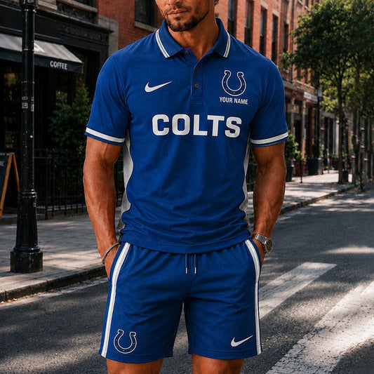 [SPECIAL OFFER] NEW CUSTOMIZED NFL17 IDC INDIANAPOLIS COLTS POLO SHIRT & SHORT PANTS