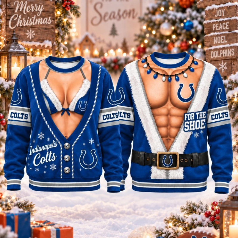 [SPECIAL OFFER] NEW CUSTOMIZED NFL17 IDC INDIANAPOLIS COLTS CHRISTMAS UNISEX SWEATSHIRT